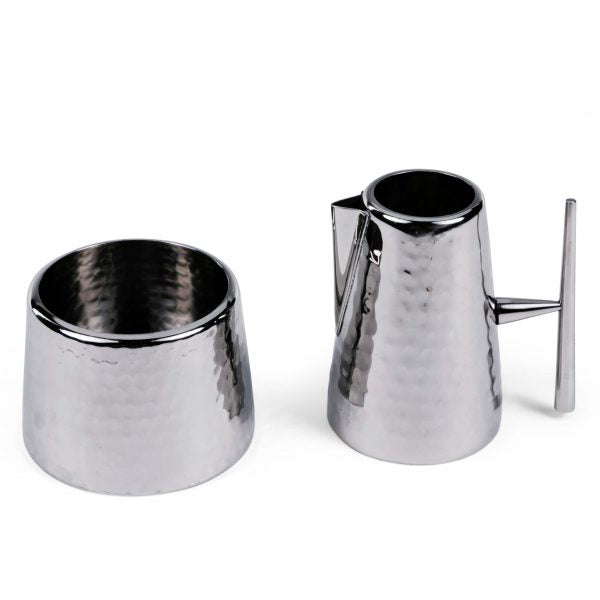 Hammered Stainless Sugar and Cream Set