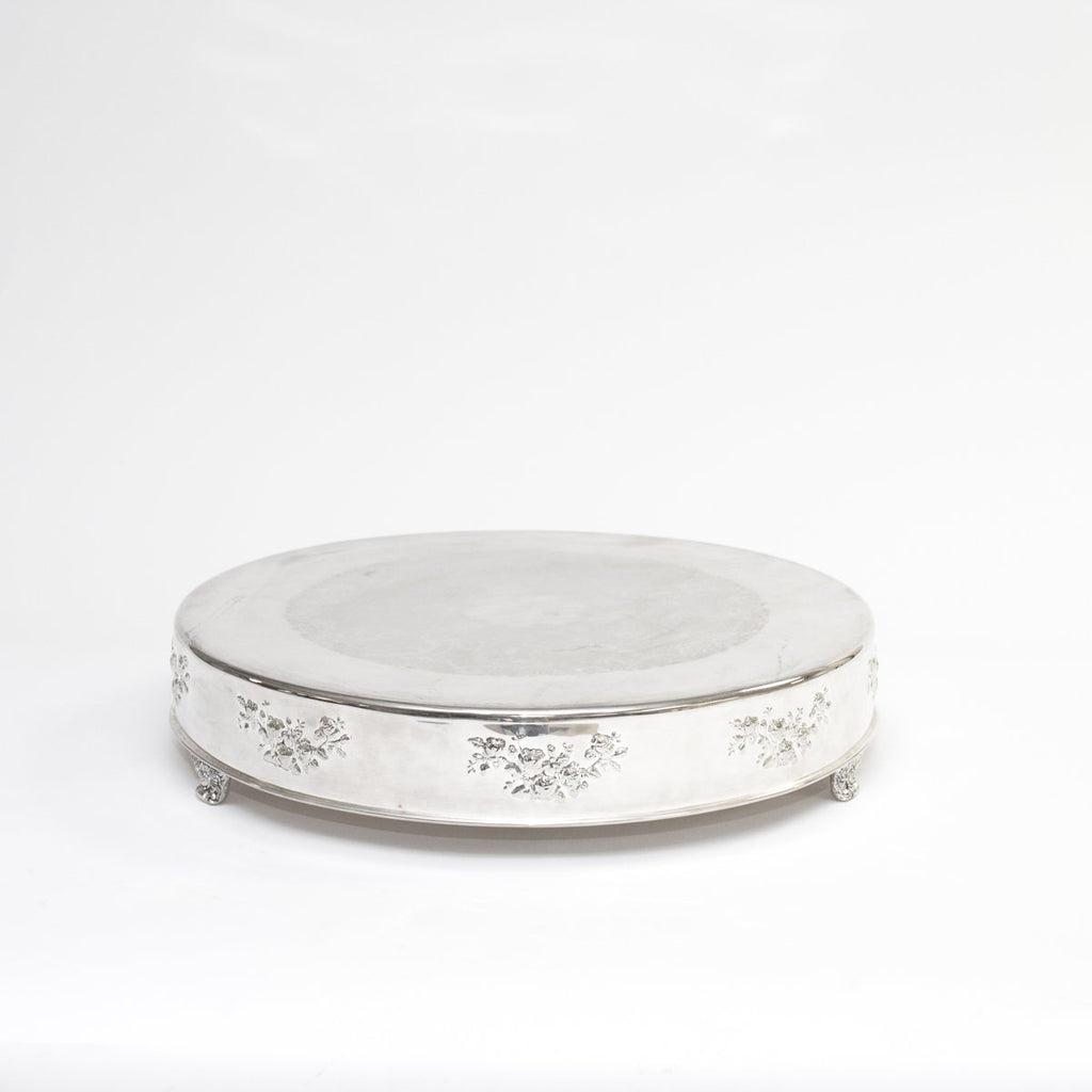 Silver Round Cake Stand 22"
