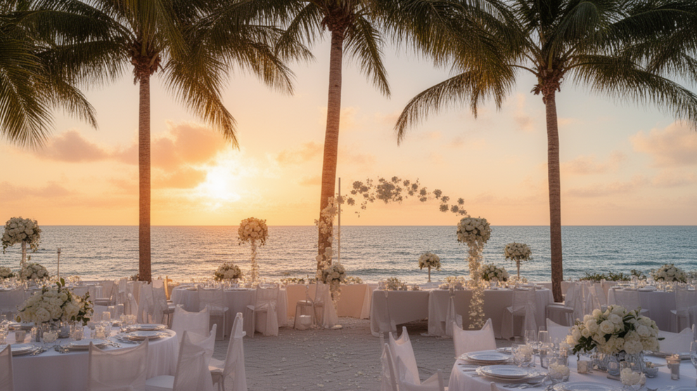 Jacksonville Beachfront Wedding Reception Setup