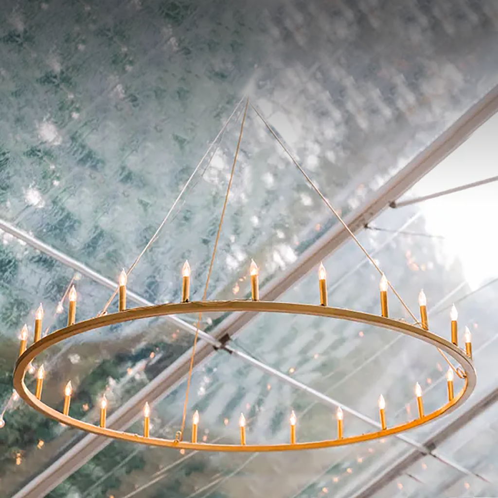 64" Minimalist Chandelier, Gold