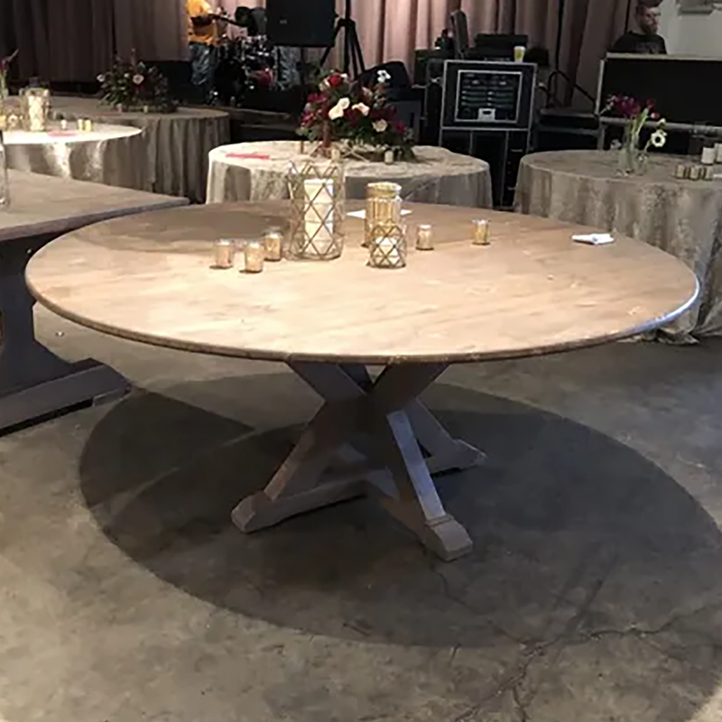 72" Round Greywash Dining Table