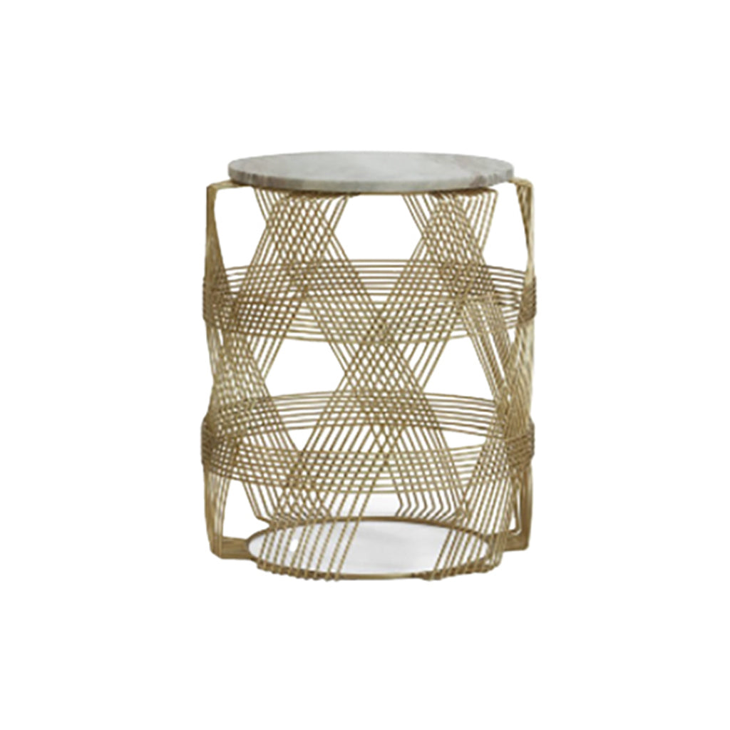 Cleo Gold Marble Top Side Table