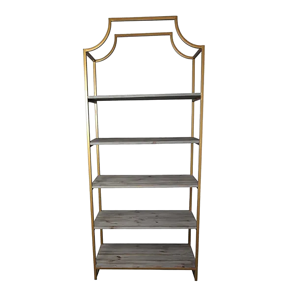 Diamont Bar Back, Grey Wood Shelves