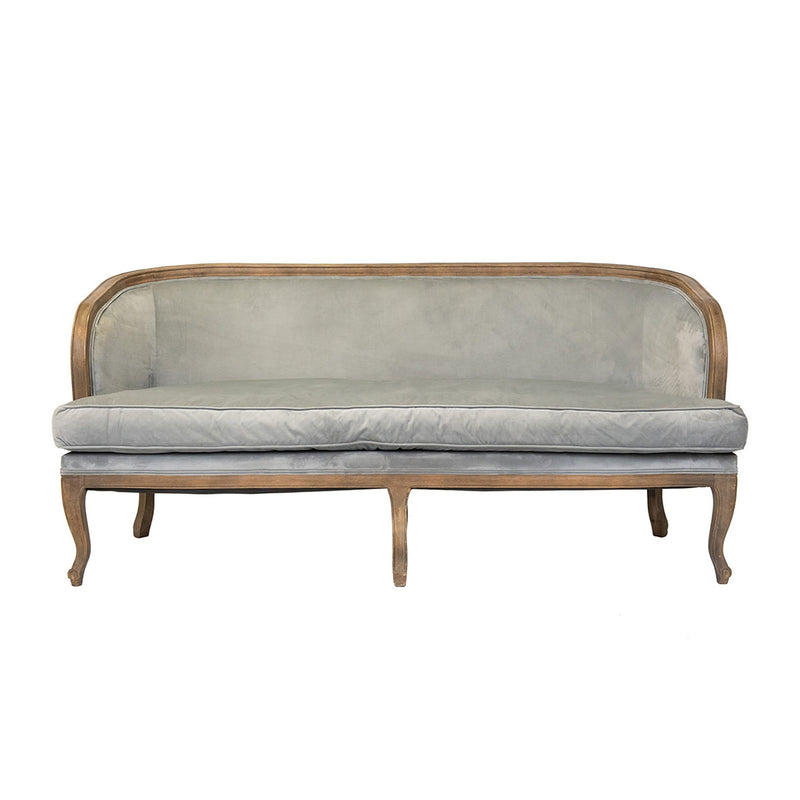 Dubois Grey Velvet Settee