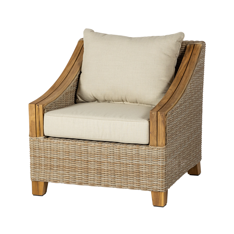 Newport Teak and Wicker Chair