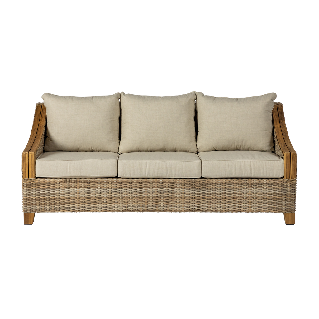 Newport Teak and Wicker Sofa