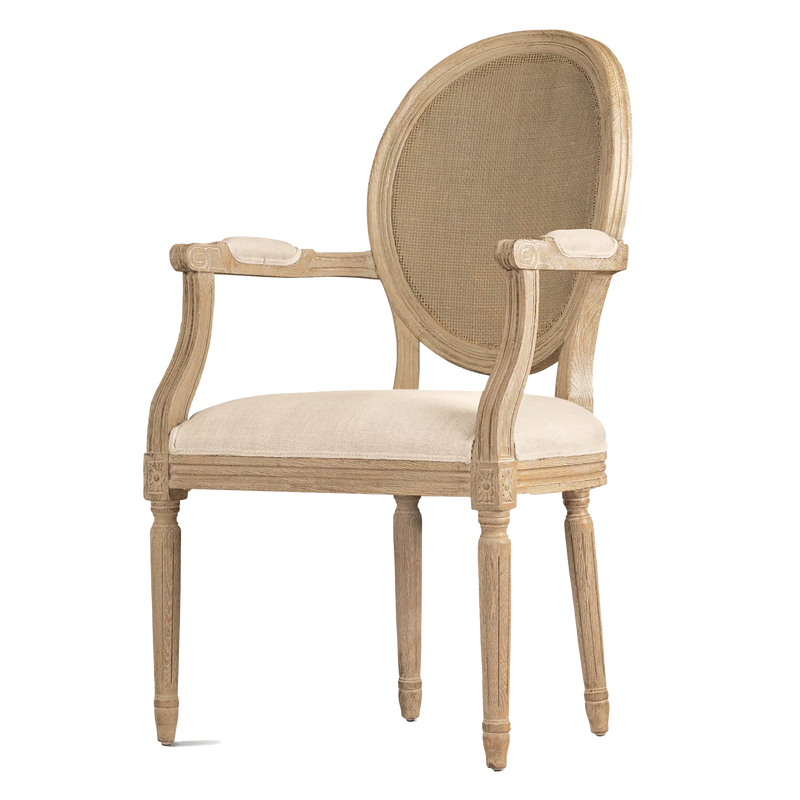 French Round Cane Back Chair