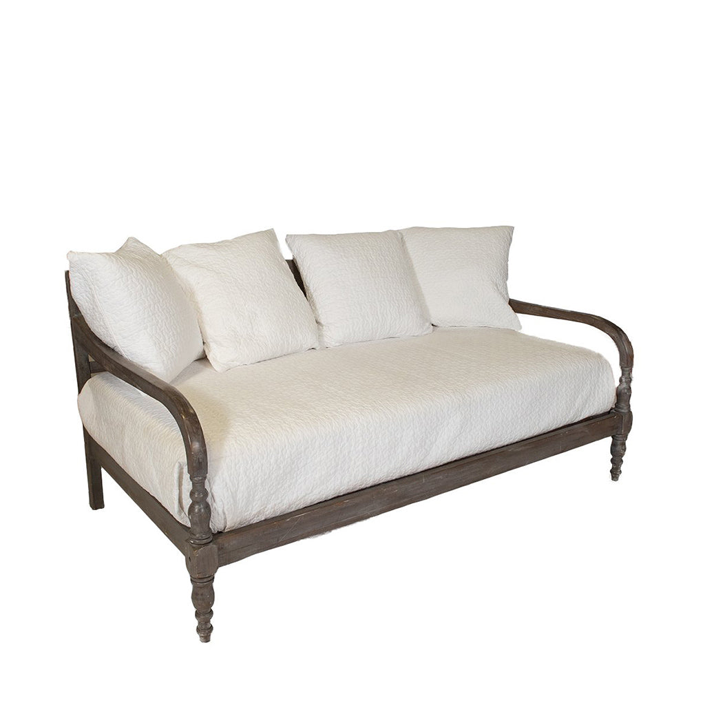 Jackson Dark Grey Wood Daybed with Cream Cushions