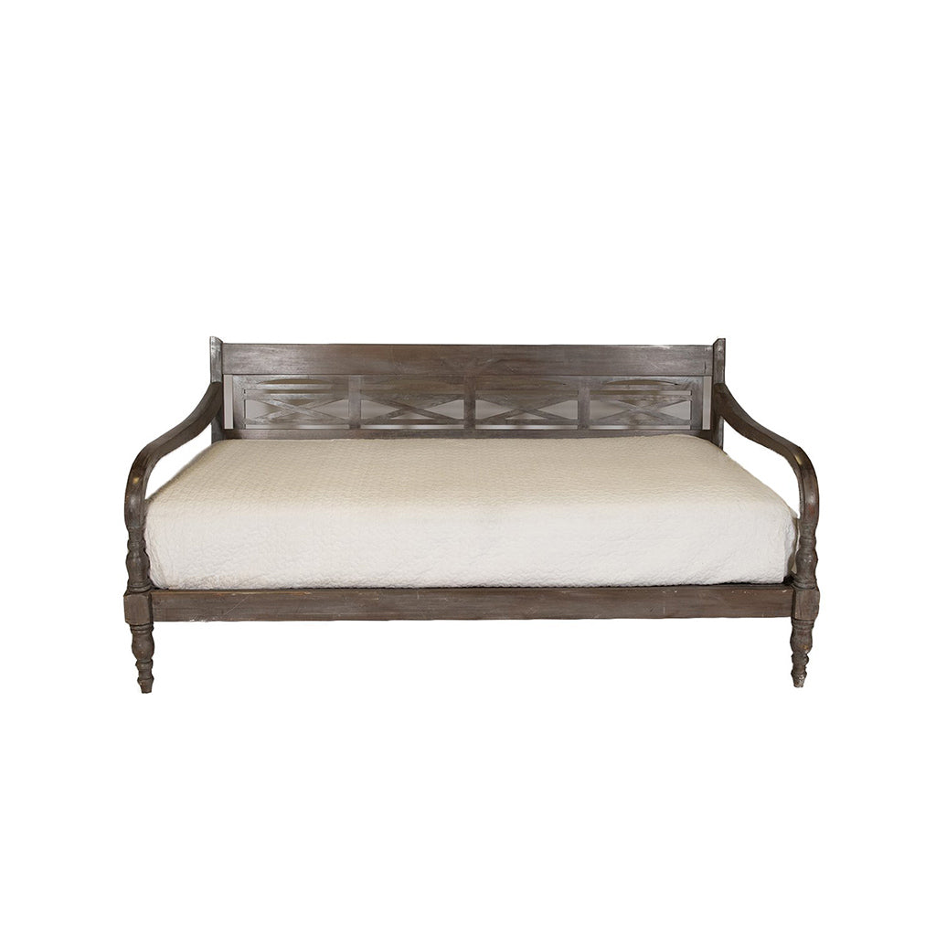 Jackson Dark Grey Wood Daybed with Cream Cushions
