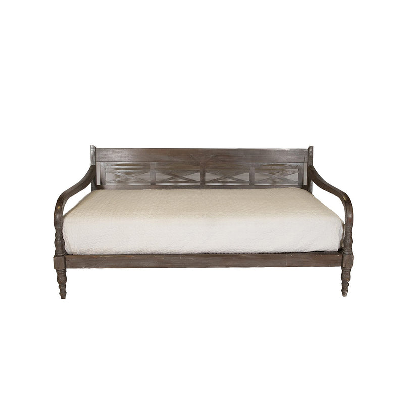 Jackson Dark Grey Wood Daybed with Cream Cushions