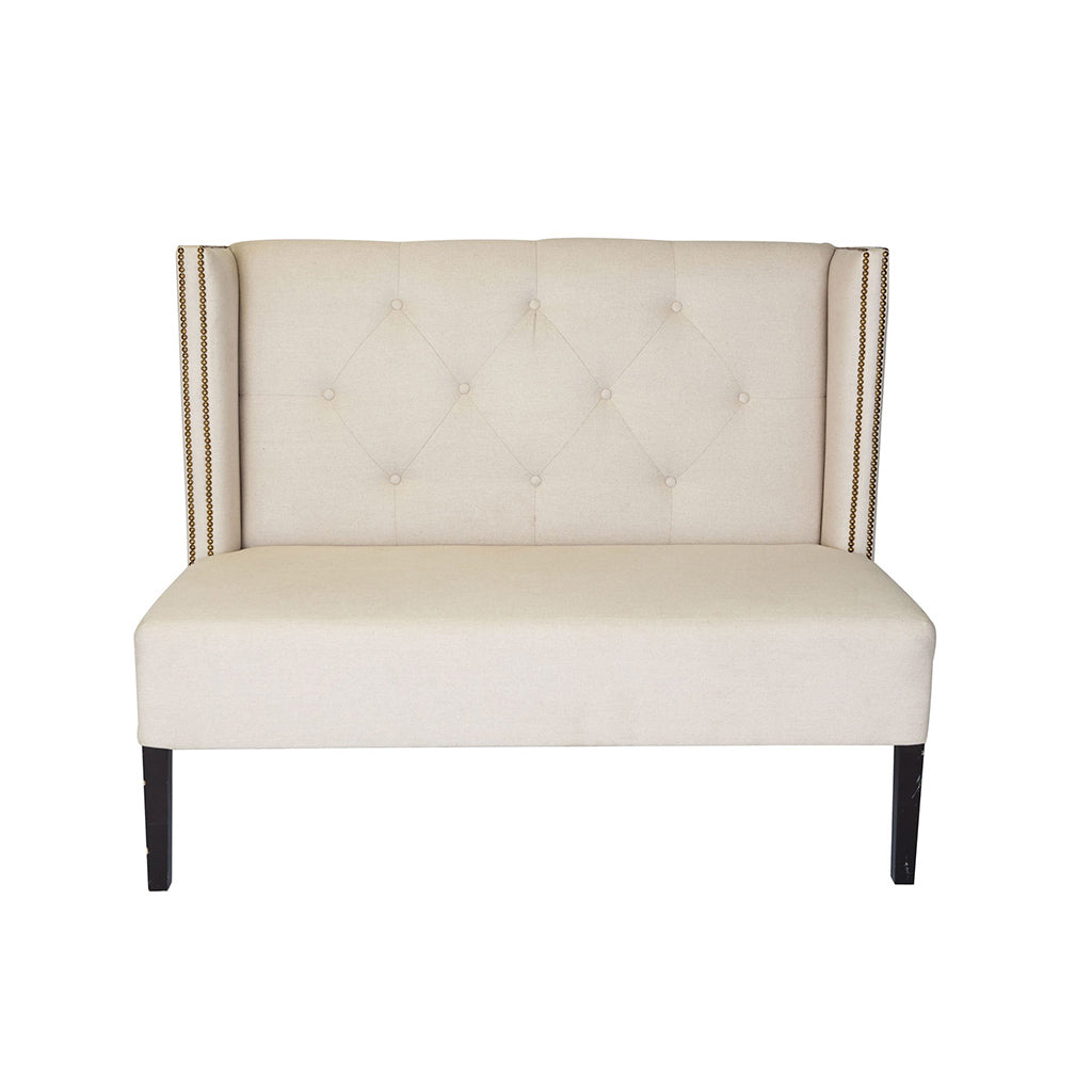 Lyla Ivory Tufted Settee