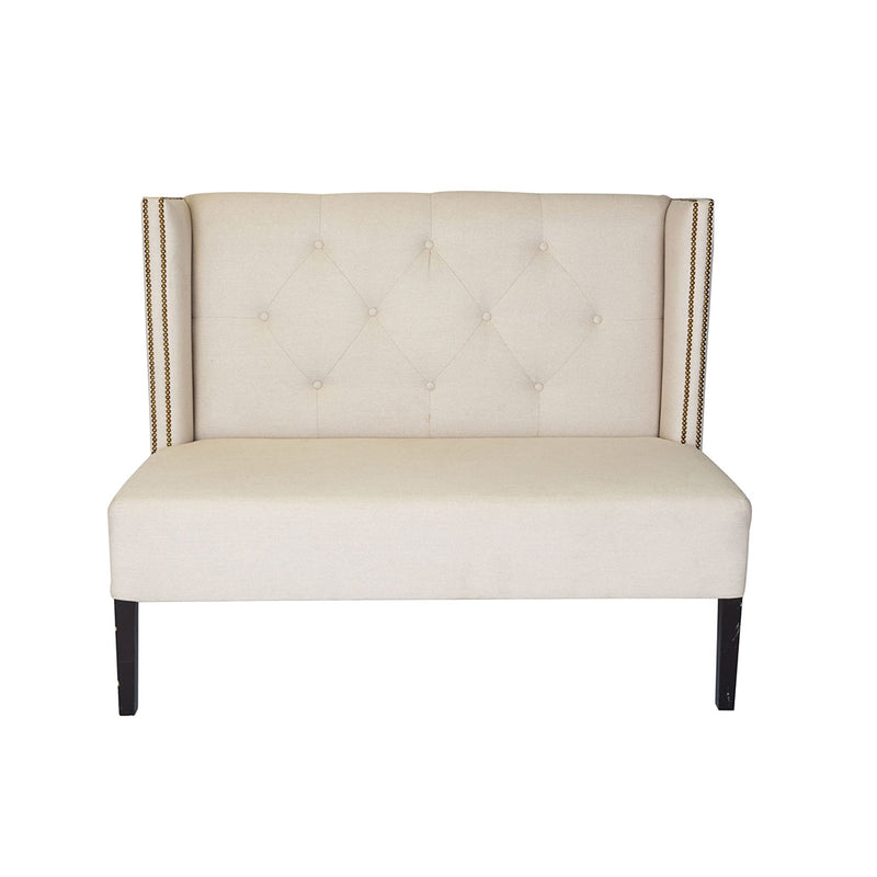 Lyla Ivory Tufted Settee
