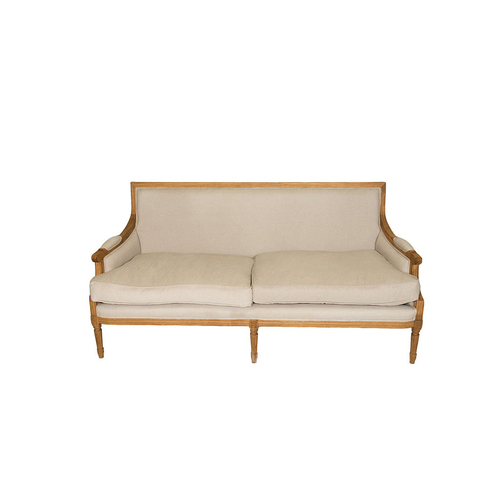 Napoleon Taupe Linen Settee
