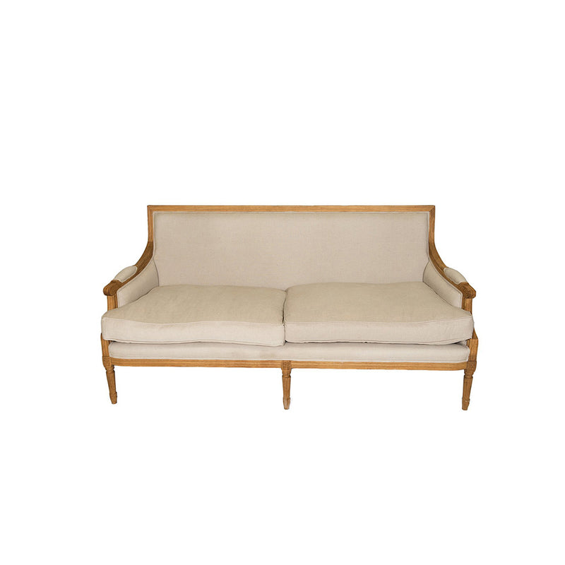 Napoleon Taupe Linen Settee