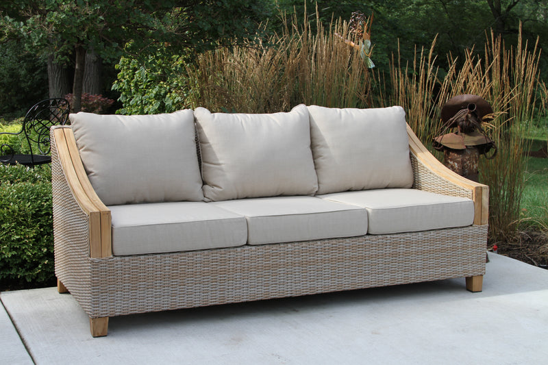 Newport Teak and Wicker Sofa