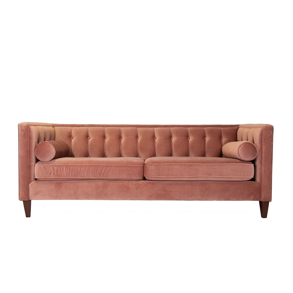 Rosalie Blush Velvet Sofa