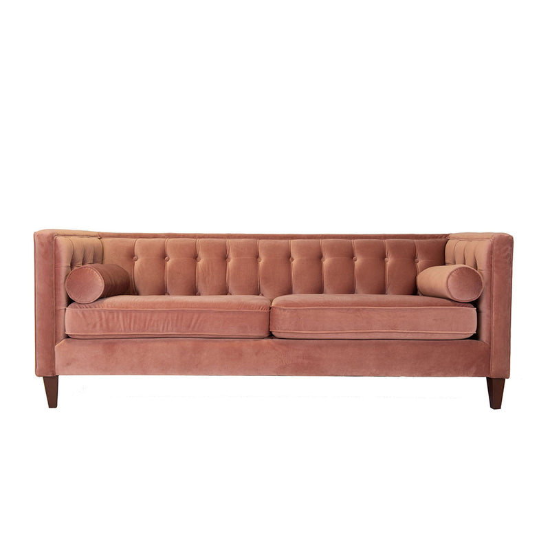 Rosalie Blush Velvet Sofa