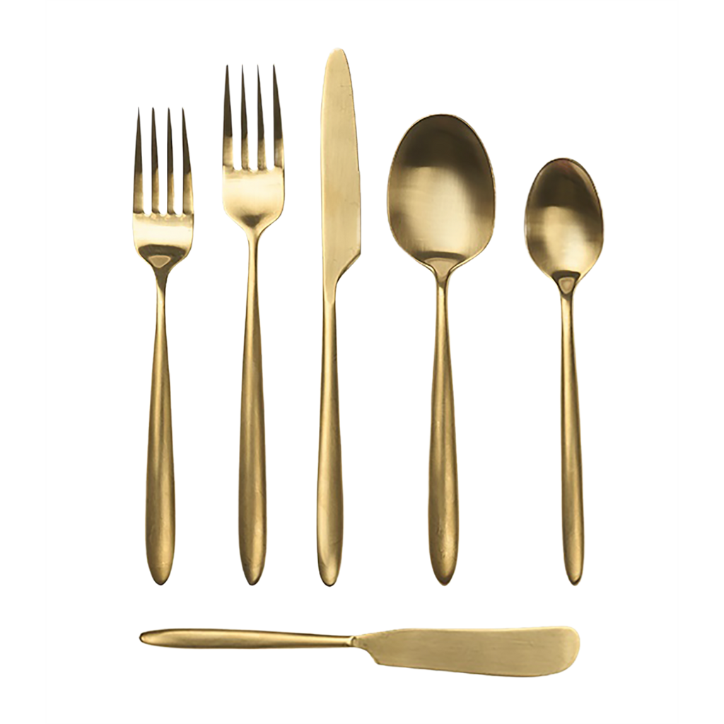 Black & Matte Gold Flatware/Rental Price Per Piece — Luxe Event