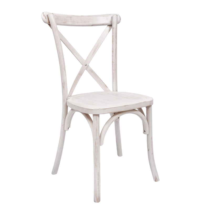 White Wash Crossback Dining Chair