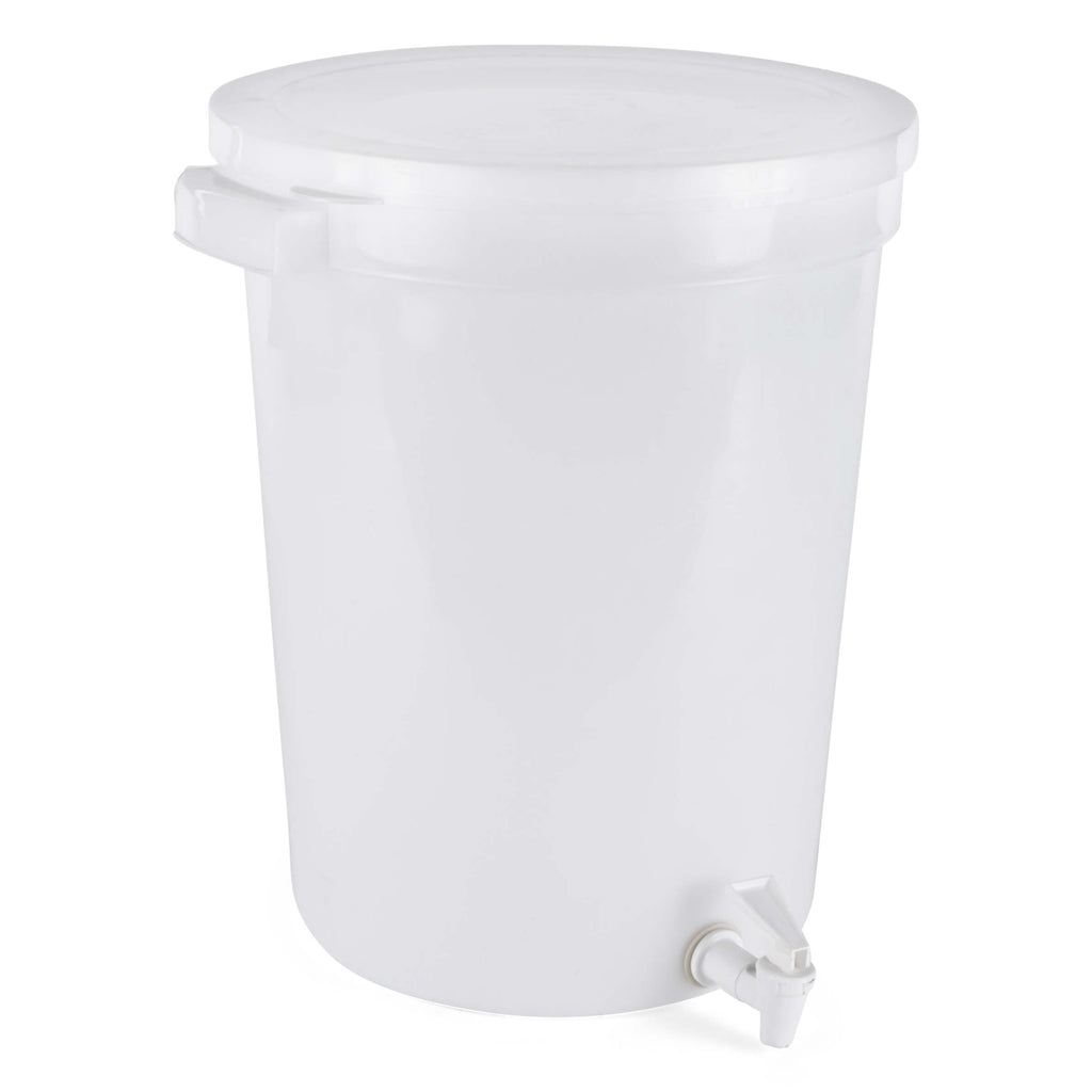 24 QT. White Beverage Dispenser with Lid