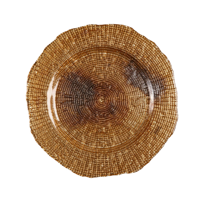 Antique Gold Mosaico Glass Charger
