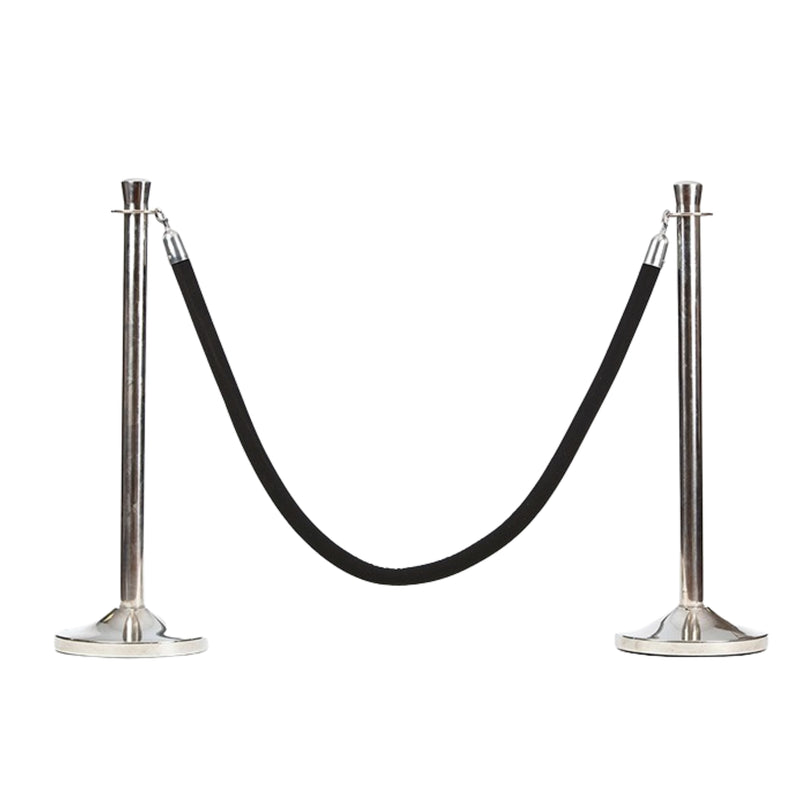 Stanchion With String Rope Black Stanchion Rope – EventWorks Rentals