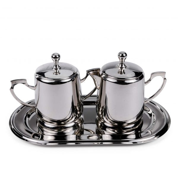 Contemporary Silver Cream and Sugar Set