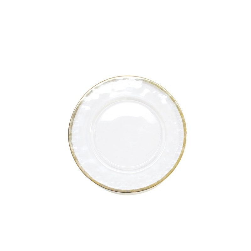 Hammered Gold Rim Glass Charger
