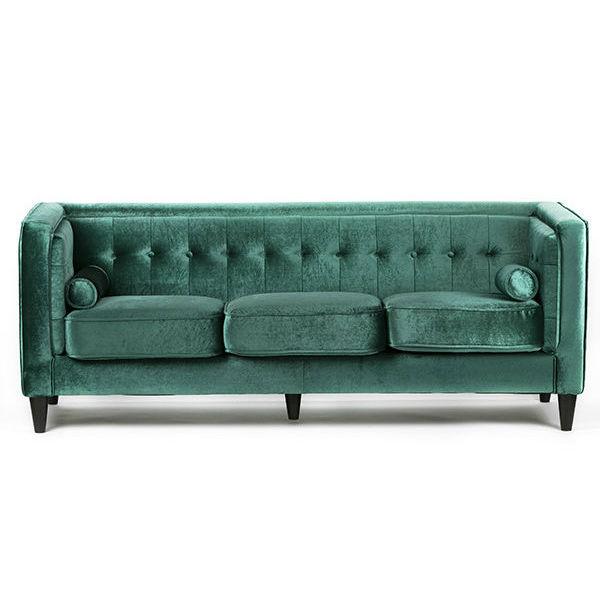 Green Velvet Tufted Sofa