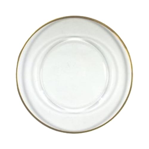 Gold Rimmed Glass Charger Plate