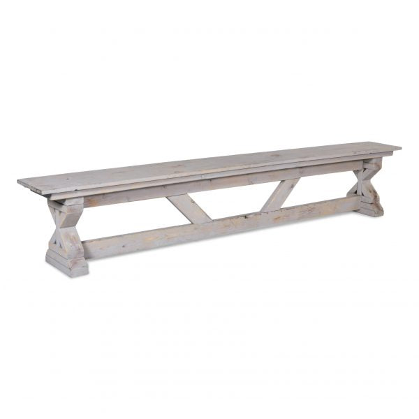 Greywash French Farmhouse Bench