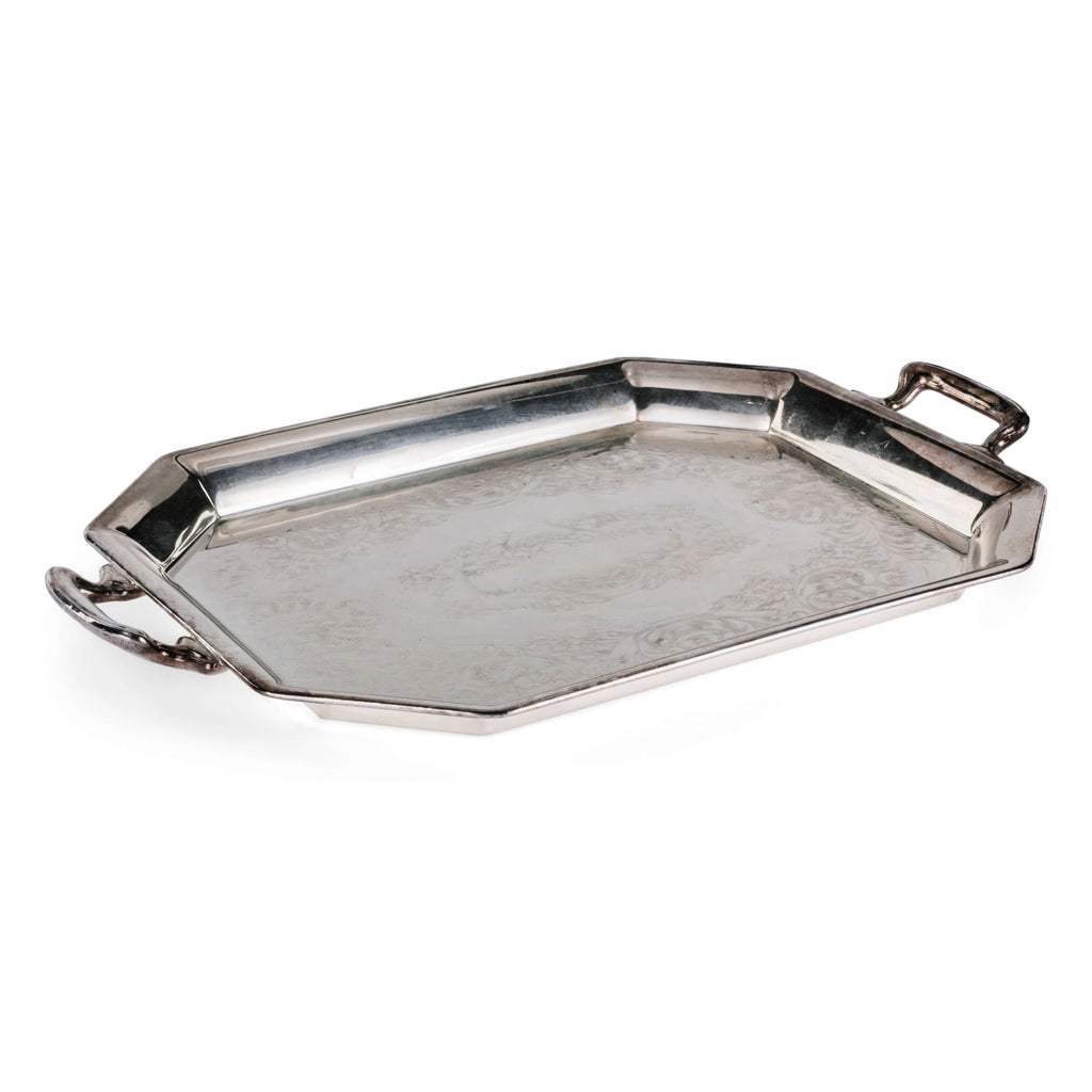 Octagon Silver Tray with Handles