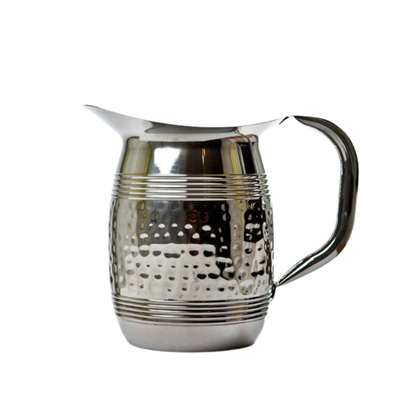 Water Pitcher: Stainless Hammered 64 oz.