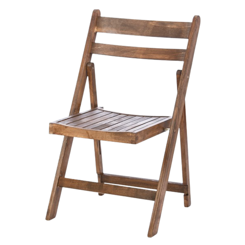 Wood Slatted Mahogany Chair