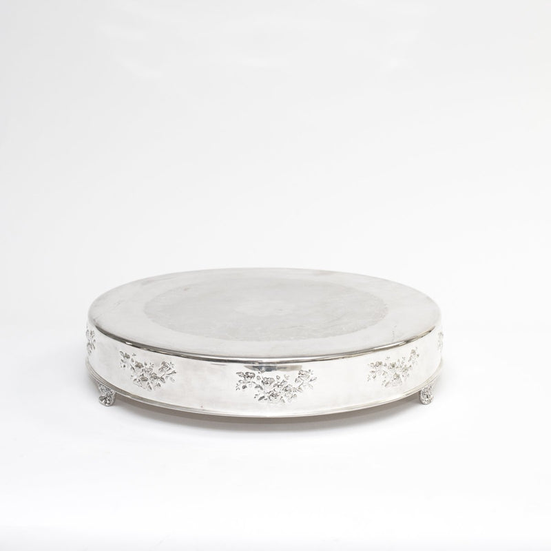 Silver Round Cake Stand 22"