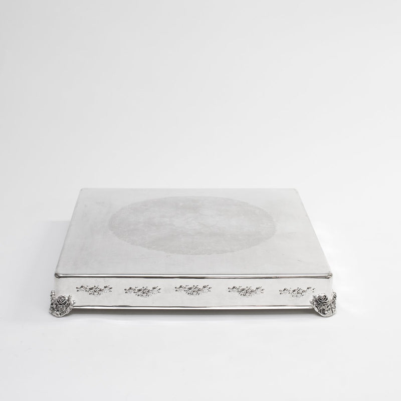 Silver Square Cake Stand 22"