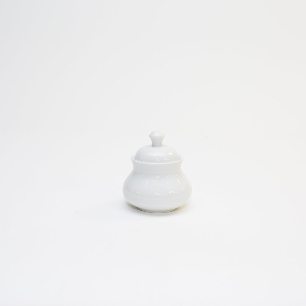 White Sugar Bowl with Lid