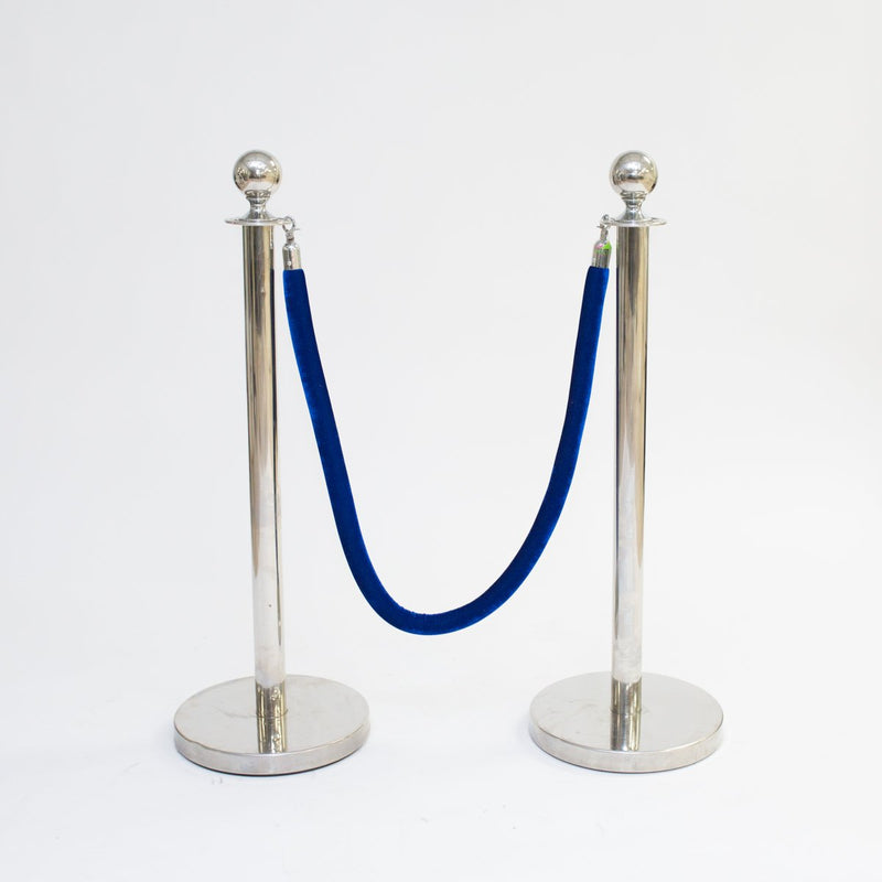 Blue Velour Stanchion Rope 5'