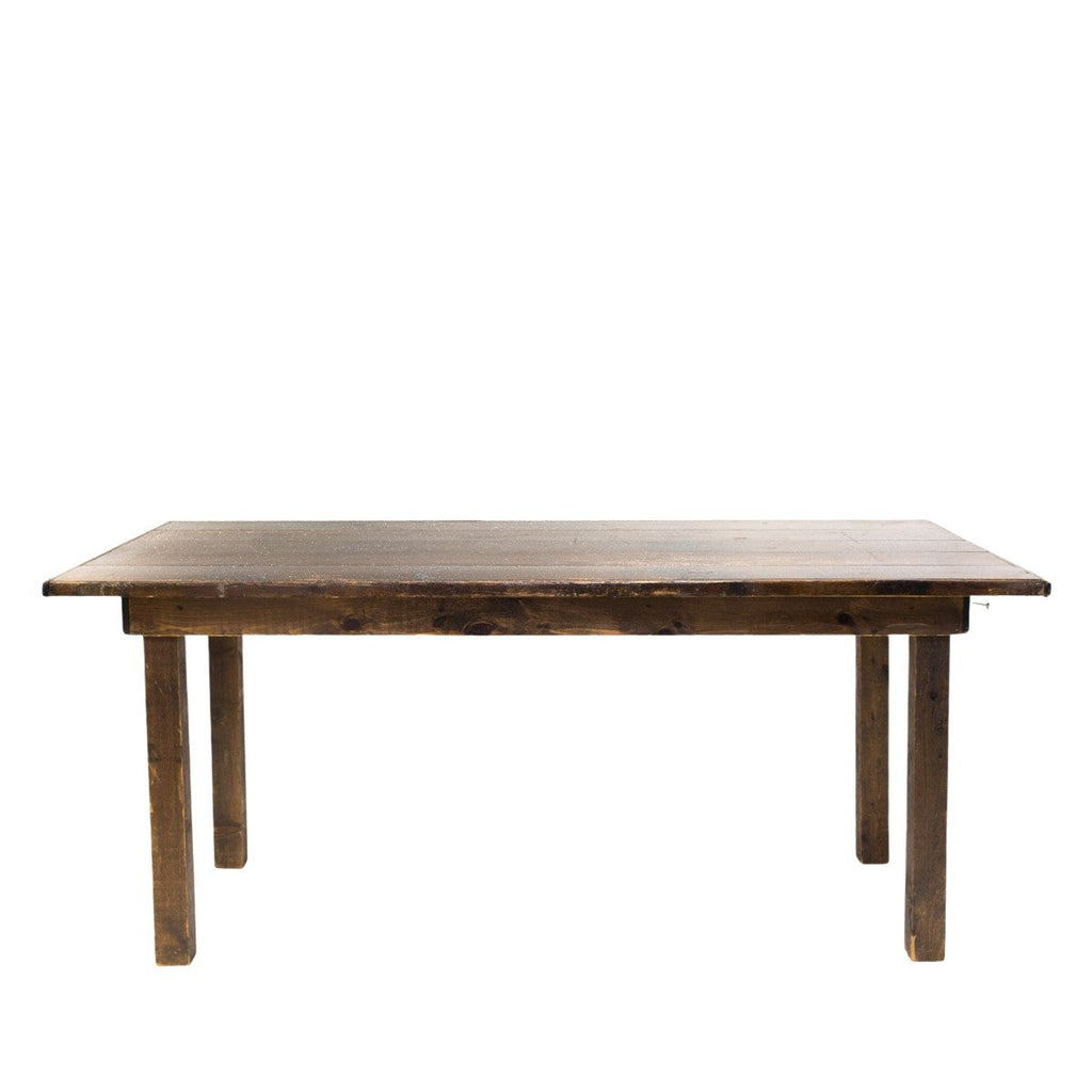 8' Dark Brown Farm Table 42"H